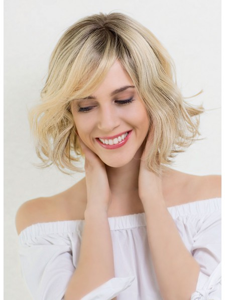 Cute Blonde Short Bob Wig with Waves