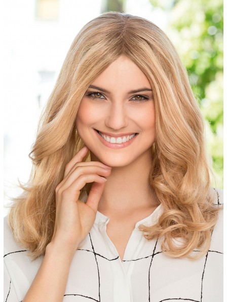 Long Natural Wavy Blonde Human Hair Lace Front Wig