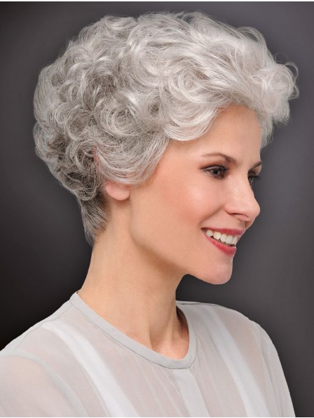Full Lace Gray Wigs for Elederly Women