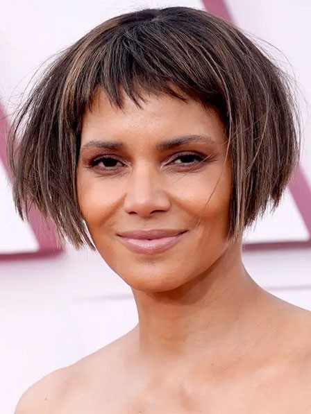 Halle Berry Lace Front Bob Human Hair Wigs