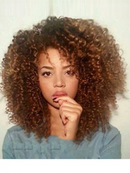 Auburn Brown Hair Color African American Curly Wig