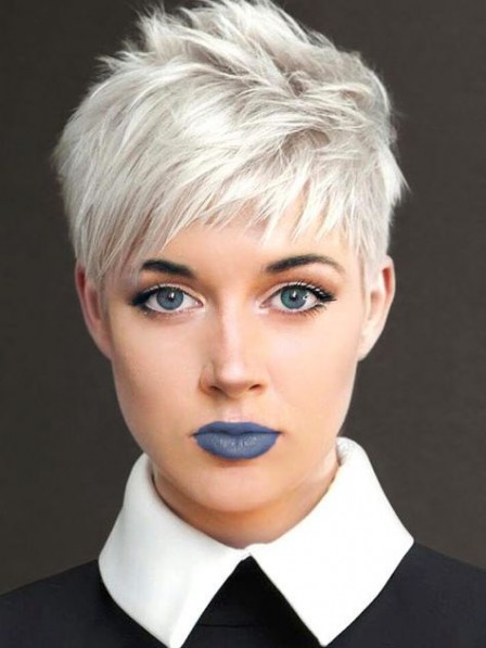 Awesome White Pixie Cut Ladies Wig Discounted Synthetic Wigs Short