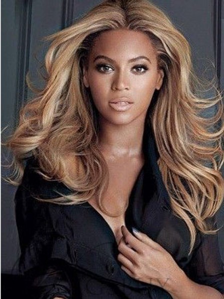 Beyonce Middle Parted Layered Long Wave Synthetic Lace Front Wigs 18 Inches