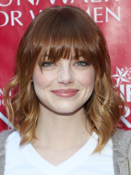 Blonde Layered Celebrity Wigs Human Hair With Bangs