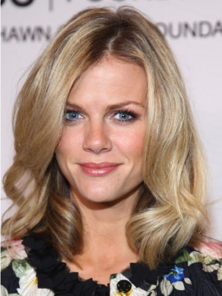 Celebrity Brooklyn Decker Middle Part Human Hair Lace Front Wig