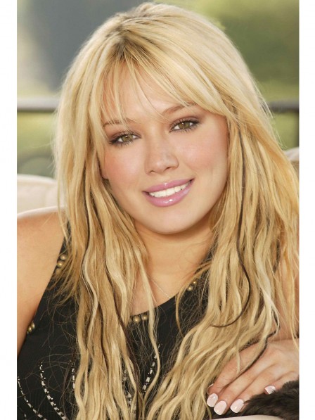 Celebrity Long Human Hair Blonde Wig For Young Women