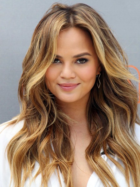 Chrissy Teigen Airy Fashion Lace Front Blonde Human Hair Wig