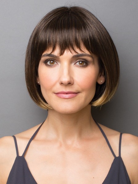 Classic Chin Length Bob Style Wig with Full Bang