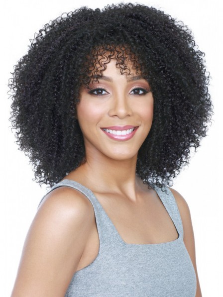 Fluffy big afro with volume black synthetic hair wigs
