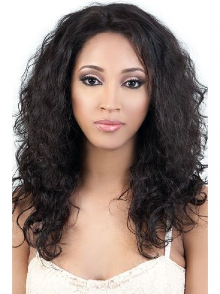 Fluffy medium wavy water full lace synthetic hair wigs