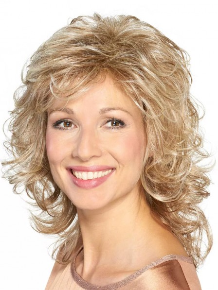 Lace Front Human Hair Blonde Curly Wigs