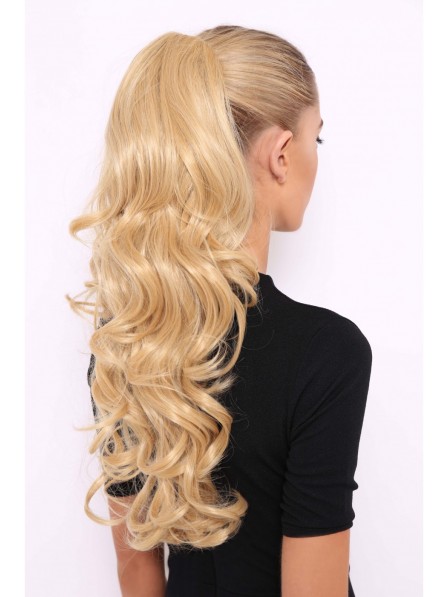 Long Blonde Curly Glam Ponytail