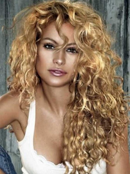 Long Blonde Synthetic Curly Wig