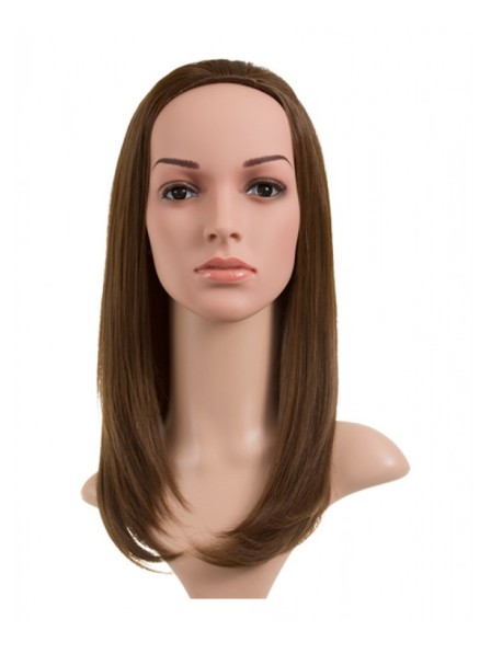 Medium Length Straight Half Head Synthetic Wig