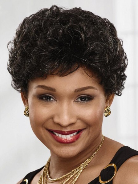 Mother's curly capless hairstyle wigs