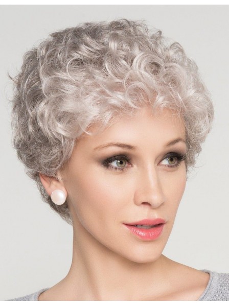 Wig Women's Carnival Grey White-Grey Curls Grandma Grandmother Older Women's 