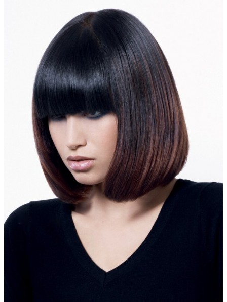 Bob Synthetic Capless Hair Wig With Full Bangs