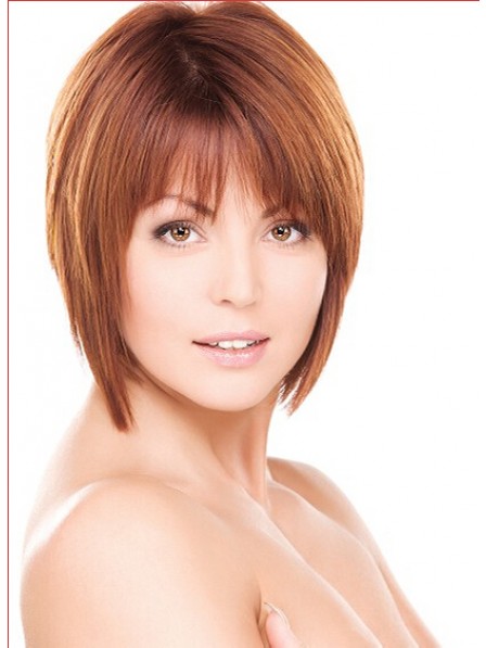 Short Layered Lace Front Mono Top Straight Human Hair Wig