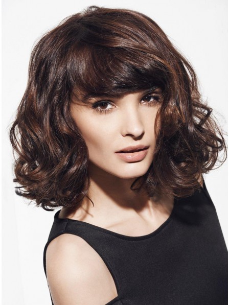 Capless Wavy Shoulder Length Synthetic Wig