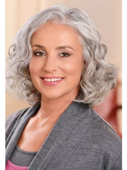 Wavy Full Lace gray Synthetic Hair Wig