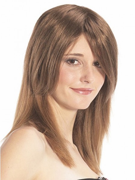 14" Straight Auburn 100% Human Hair Mono Hair Pieces
