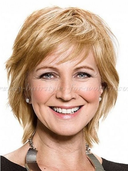 Short Blonde Cut Human Hair Wig For Ladies Over 40