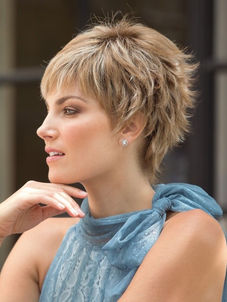 Short Point Cut with Cropped Layers Wig