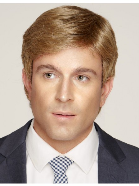 Short Straight Blonde Lace Front Wigs For Men