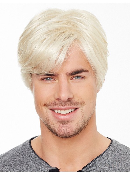 Short Straight With Bangs Lace Front Wigs Hair For Men