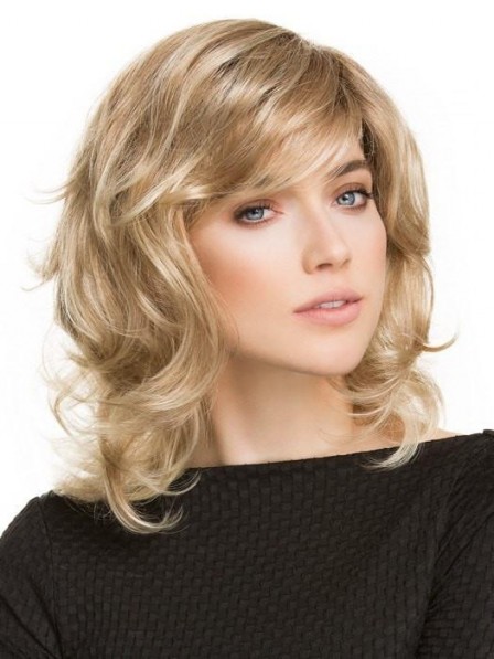 Pleasure Wigs Womens One Size Fits Blonde Wig Shoulder Length with Bangs NIB!! 