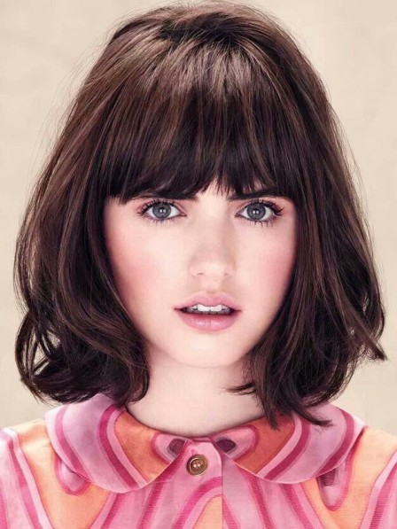Shoulder Length Young Girl Synthetic Capless Bob Cut Wig
