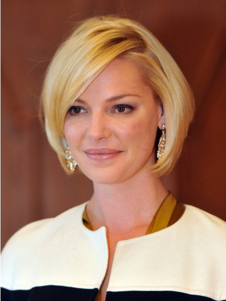Straight Blonde Full Lace Synthetic Celebrity Bob Wigs