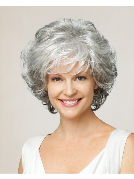 Synthetic Curly Grey Wig