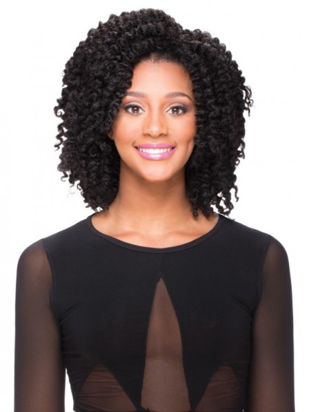 Synthetic thick curl capless medium hair afro wigs for black women