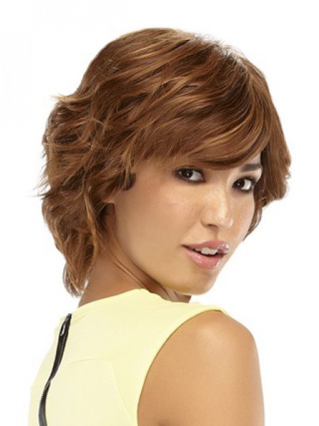 Short Wavy Lace Front Human Hair Monofilament Wigs With Side Bangs, Best  Wigs Online Sale 