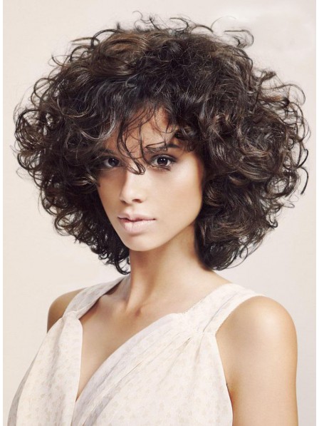 Shoulder Length Curly Capless Synthetic Hair Wigs