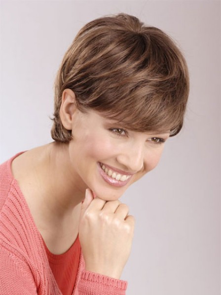 Lace Front Short Boycuts Straight Human Hair Wig With Bangs