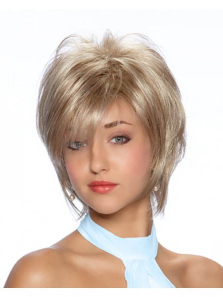 Synthetic Straight Layered Style Capless Wig