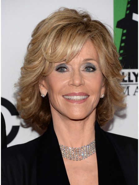 Jane Fonda Medium Wavy Cut Synthetic Capless Wig