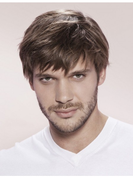 Synthetic Straight Mens Hair Wig