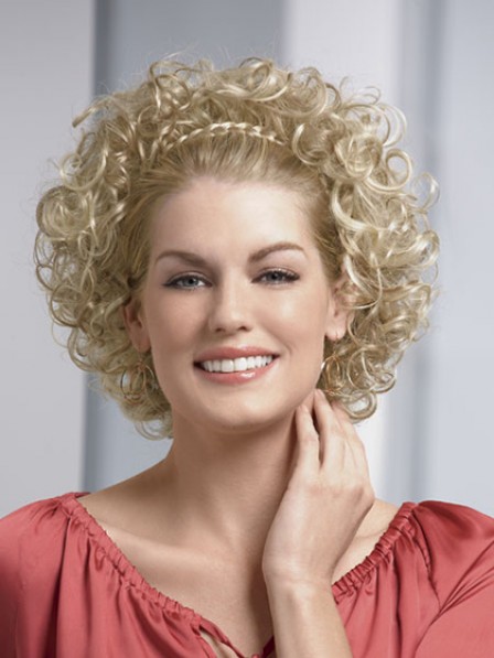 Short Synthetic Curly 3/4 Wig