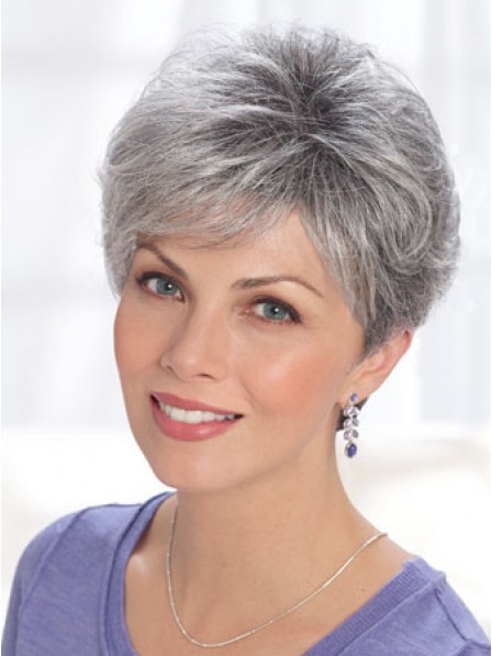 Curly Synthetic Short Grey Hair Wig 