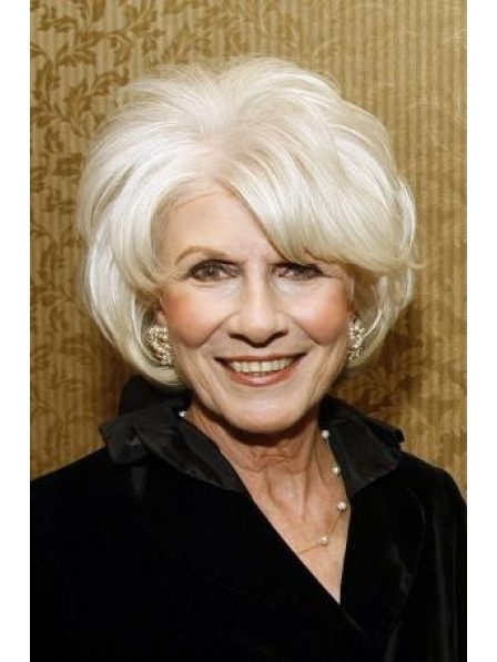 Short Synthetic Lace Front Grey Hair Wig