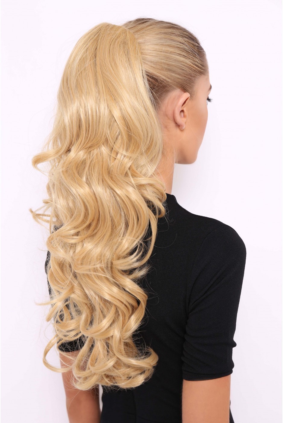 Long Blonde Curly Glam Ponytail, Best Wigs Online Sale 