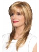 Long Layered Cut Women Blonde Straight Synthetic Hair Wig