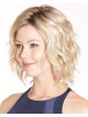 Mid Length Blonde Lace Front Bob Wig with Waves