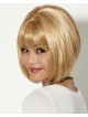 Sleek Chic Wedge-Style Bob Wig With Angled Sides And A Notched Back