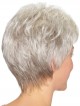 Natural Wavy Pixie Cut Style Ladies Grey Wig