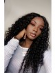 Black Women's Pretty Mid Part Black Curly Synthetic Hair Wig Capless Afro