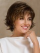 Cute Synthetic Short Brown Wavy Hair Wig with Bangs